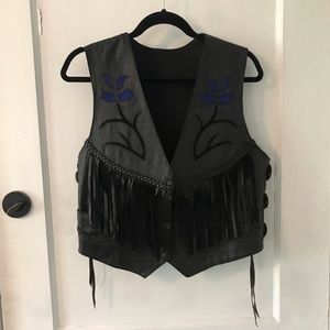 Vintage Leather Fringe Vest